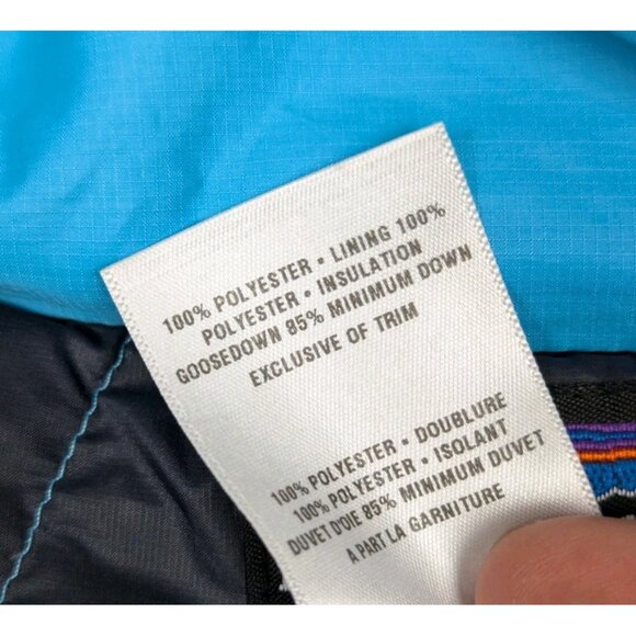 Patagonia Down Sweater Vest Mens Medium Aqua Blue Puffer Goose Down Insulated - Picture 6 of 8